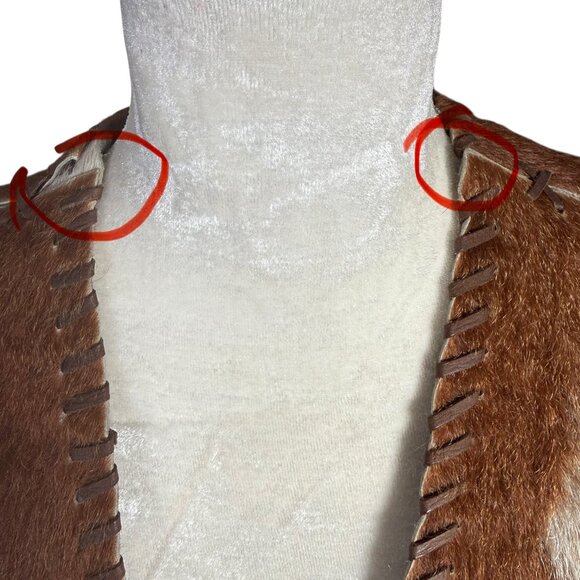 Ralph Lauren Sport vintage leather vest with a natural hair on cowhide size M - Picture 11 of 12